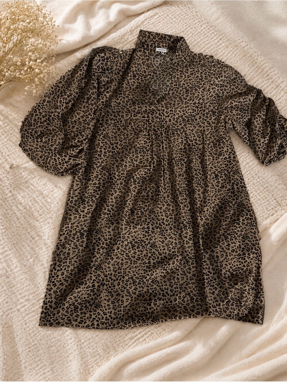 JODIFL Leopard Print Midi Dress - Brown/Black